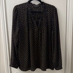 Adrianna Papell Black Blouse with Gold Accents